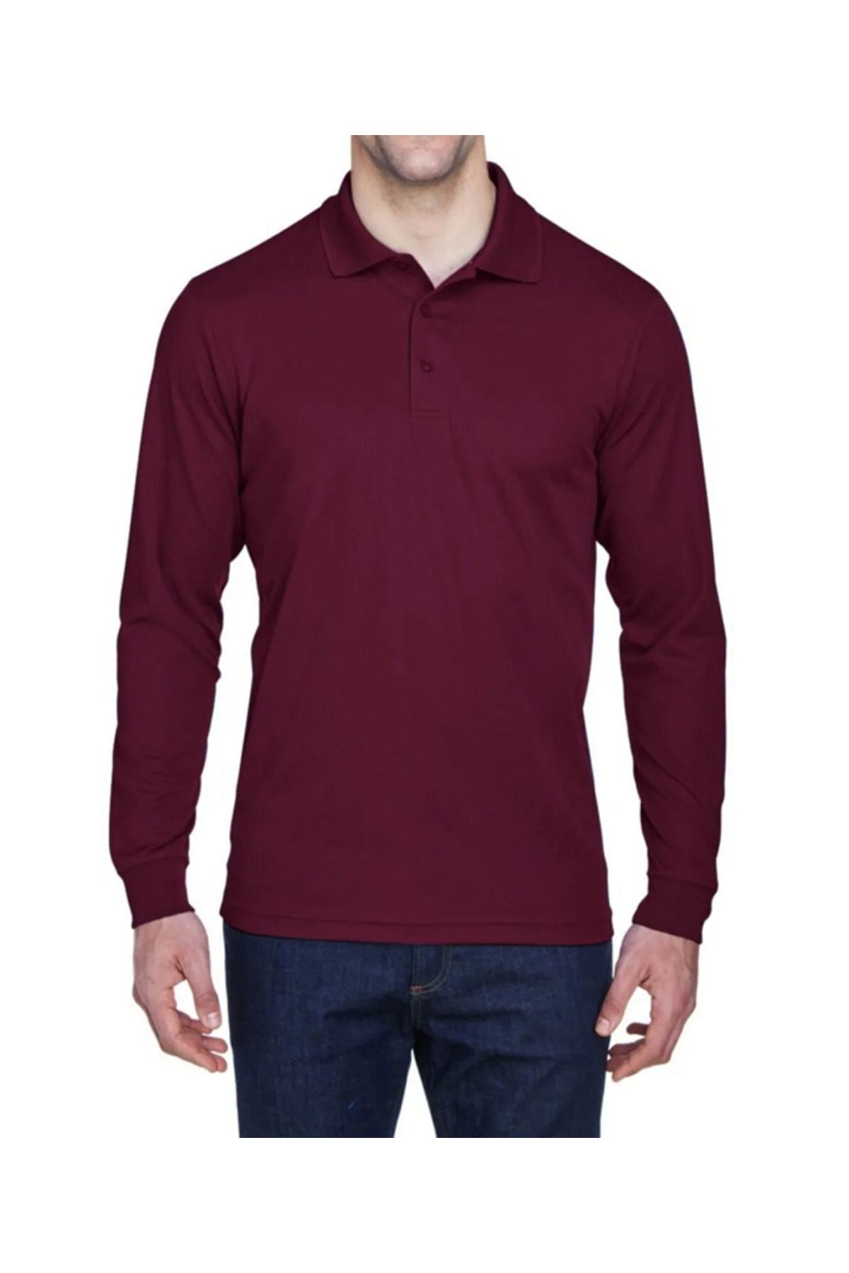Unisex Uzun Kollu Polo Yaka T-shirt