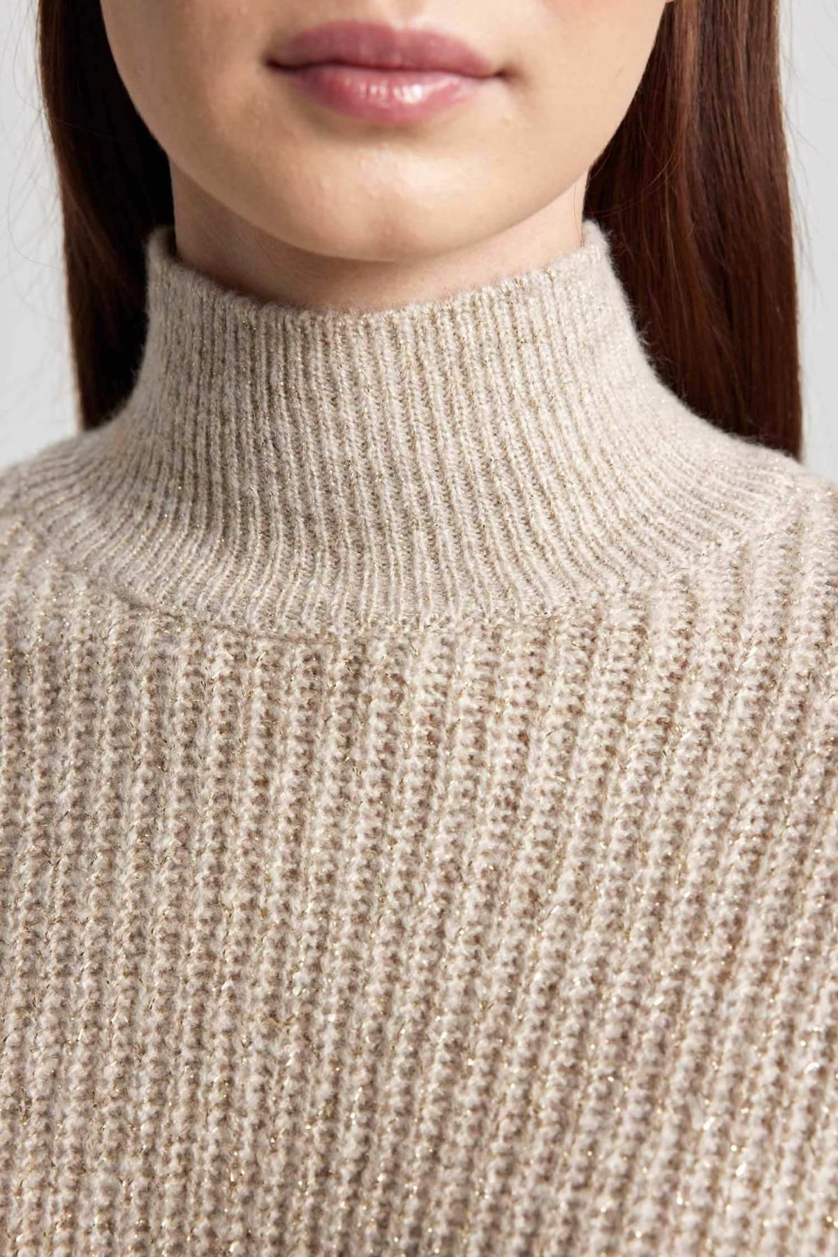 Regular Fit Balıkçı Yaka Basic Düz Triko Kazak Tunik B6376ax23wn Regular Fit Balıkçı Yaka Basic Düz Triko Kazak Tunik B6376ax23wn