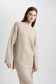 Regular Fit Balıkçı Yaka Basic Düz Triko Kazak Tunik B6376ax23wn Regular Fit Balıkçı Yaka Basic Düz Triko Kazak Tunik B6376ax23wn