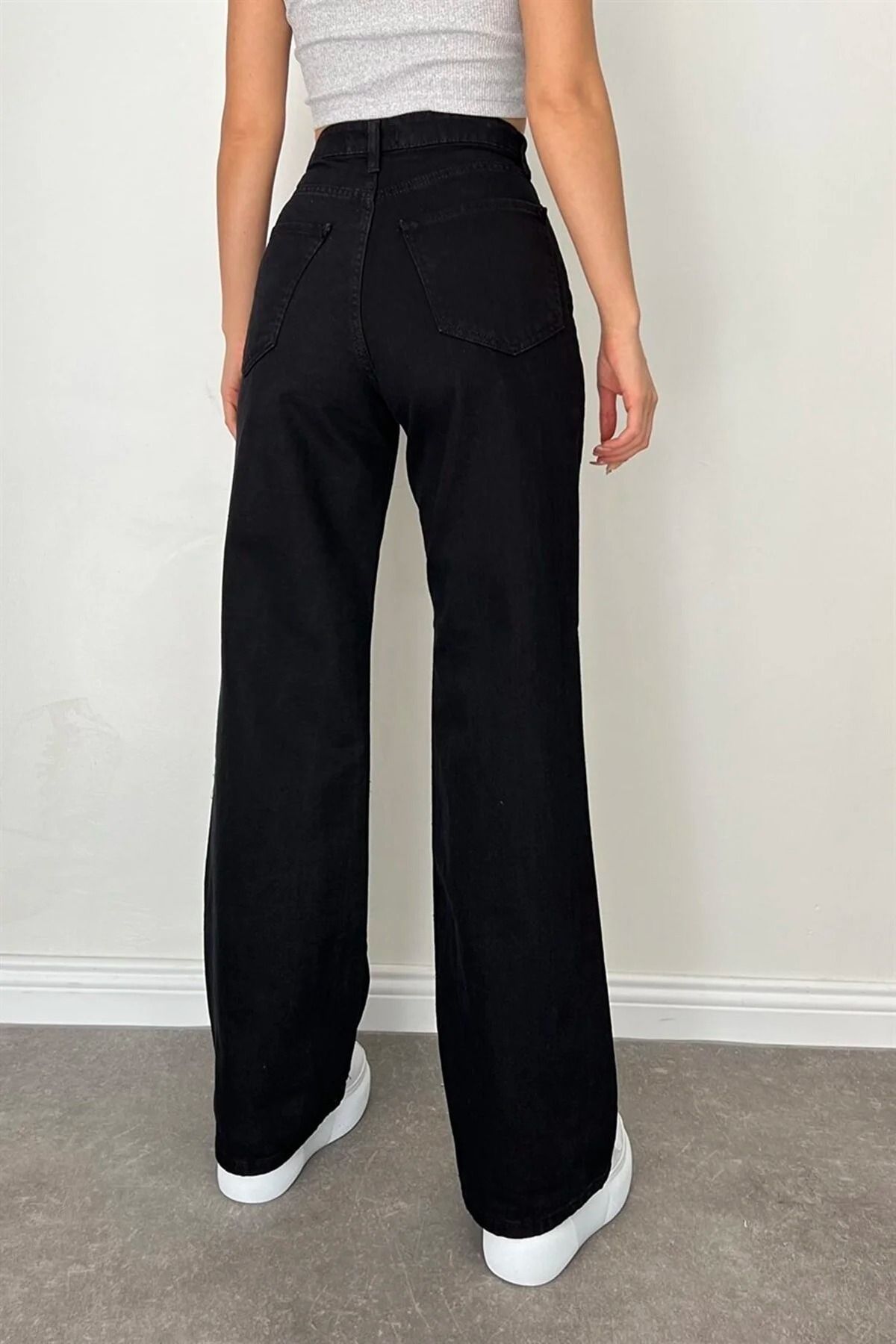 Penelope Power Likralı Kadın Siyah Süper Yüksek Bel Salaş Paça Denim Kot Pantolon Penelope Power Likralı Kadın Siyah Süper Yüksek Bel Salaş Paça Denim Kot Pantolon