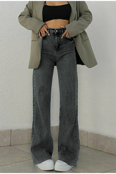Taylor Kadın Füme Likralı Bol Paça Jean Salaş Wide Leg Antrasit Kot Pantolon Taylor Kadın Füme Likralı Bol Paça Jean Salaş Wide Leg Antrasit Kot Pantolon