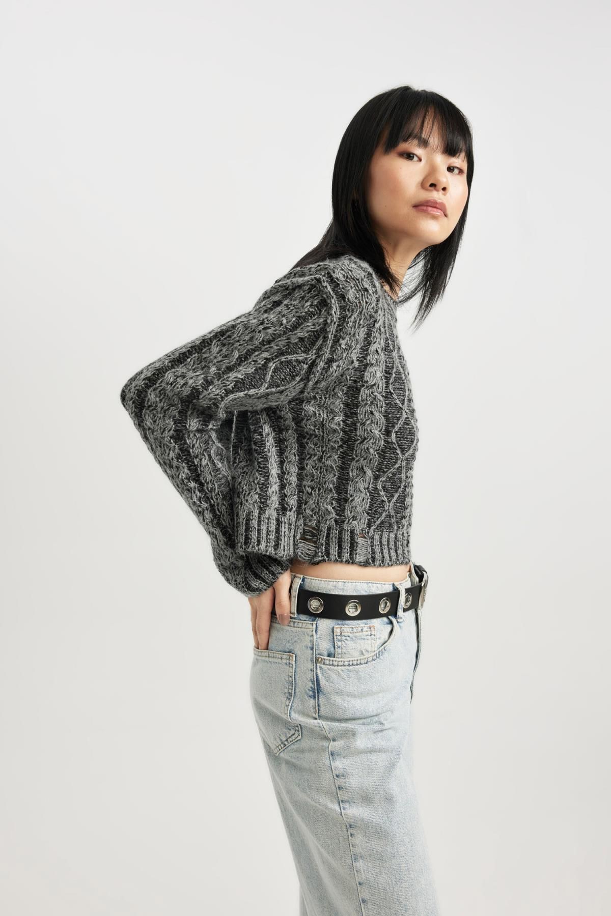 Regular Fit Bisiklet Yaka Triko Kazak C1518ax23wn Regular Fit Bisiklet Yaka Triko Kazak C1518ax23wn