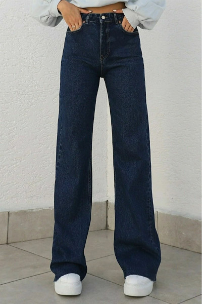 Taiti 90's Koyu Mavi Likralı Süper Yüksek Bel Salaş Jean Pantolon. (süper Yüksek.) Wide Leg Taiti 90's Koyu Mavi Likralı Süper Yüksek Bel Salaş Jean Pantolon. (süper Yüksek.) Wide Leg