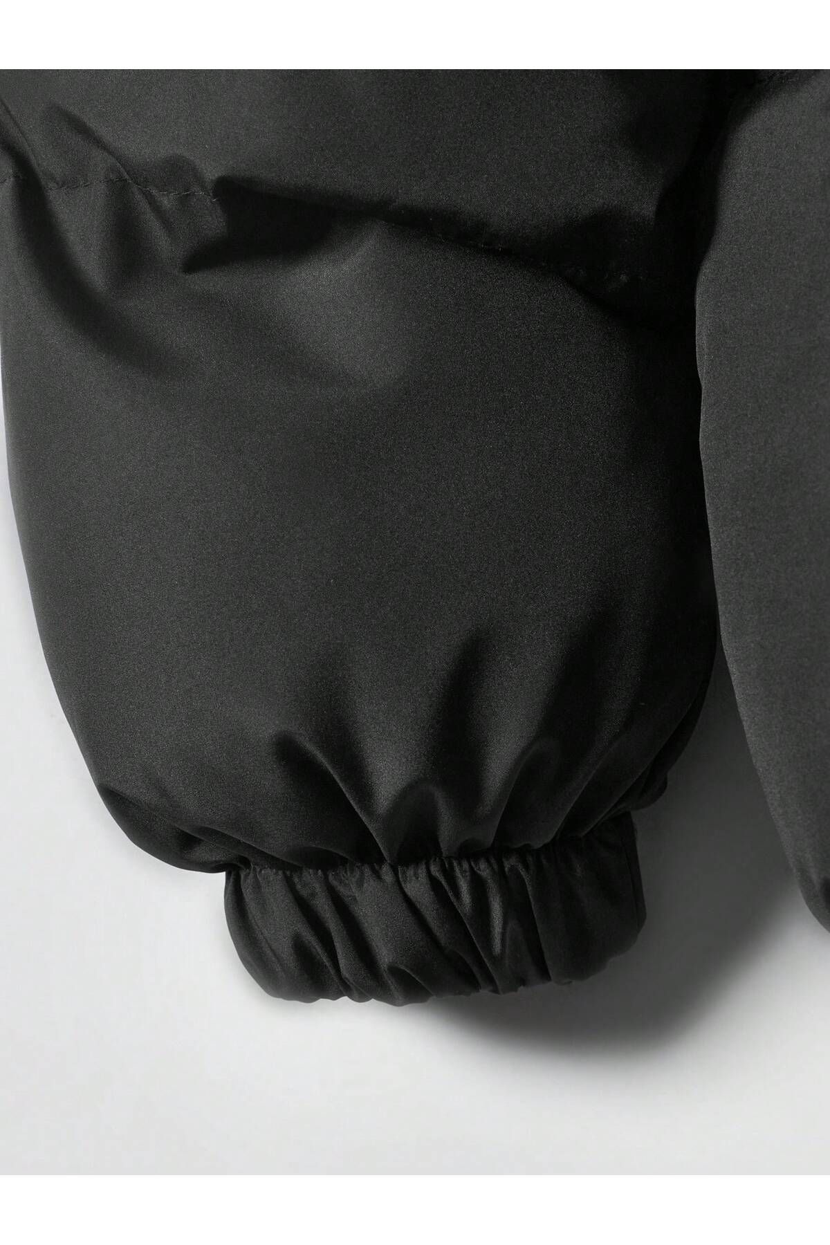 Unisex Oversize Siyah Waterproof Bomber Mont