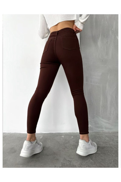Skinny Kahve Dar Paça Yoğun Elastan (Yüksek Esneklik Ve Toparlayıcı) Skinny Kahve Dar Paça Yoğun Elastan (Yüksek Esneklik Ve Toparlayıcı)
