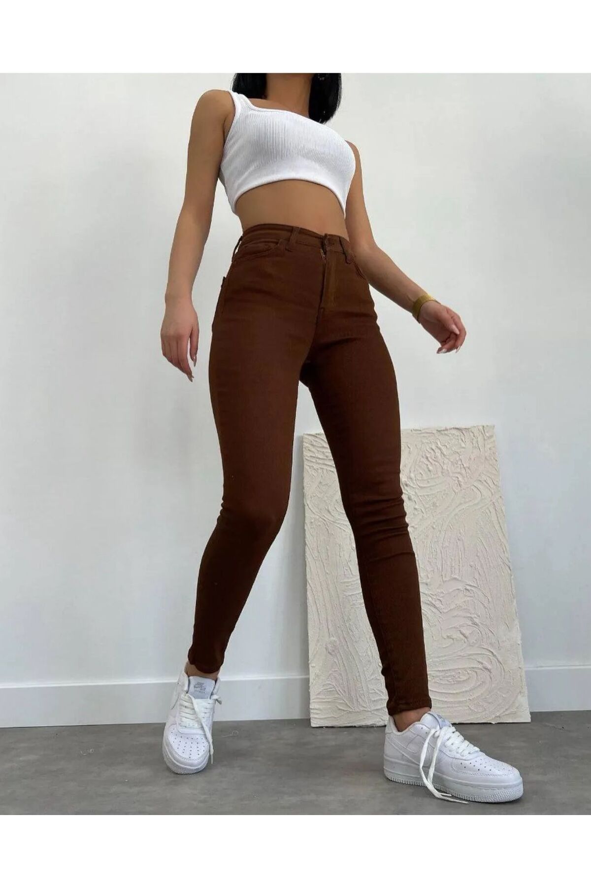 Skinny Kahve Dar Paça Yoğun Elastan (Yüksek Esneklik Ve Toparlayıcı) Skinny Kahve Dar Paça Yoğun Elastan (Yüksek Esneklik Ve Toparlayıcı)