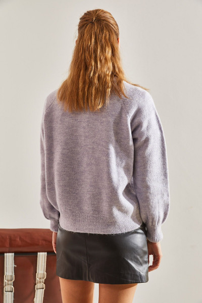 Kadın Yakası İlikli Balıkçı Yaka Çizgili Triko Kazak Kadın Yakası İlikli Balıkçı Yaka Çizgili Triko Kazak