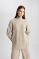 Regular Fit Balıkçı Yaka Basic Düz Triko Kazak Tunik B6376ax23wn Regular Fit Balıkçı Yaka Basic Düz Triko Kazak Tunik B6376ax23wn