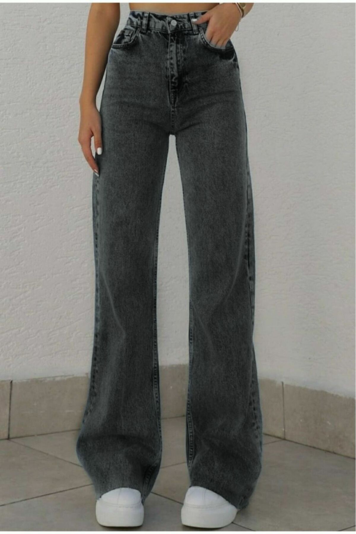 Taylor Kadın Füme Likralı Bol Paça Jean Salaş Wide Leg Antrasit Kot Pantolon Taylor Kadın Füme Likralı Bol Paça Jean Salaş Wide Leg Antrasit Kot Pantolon