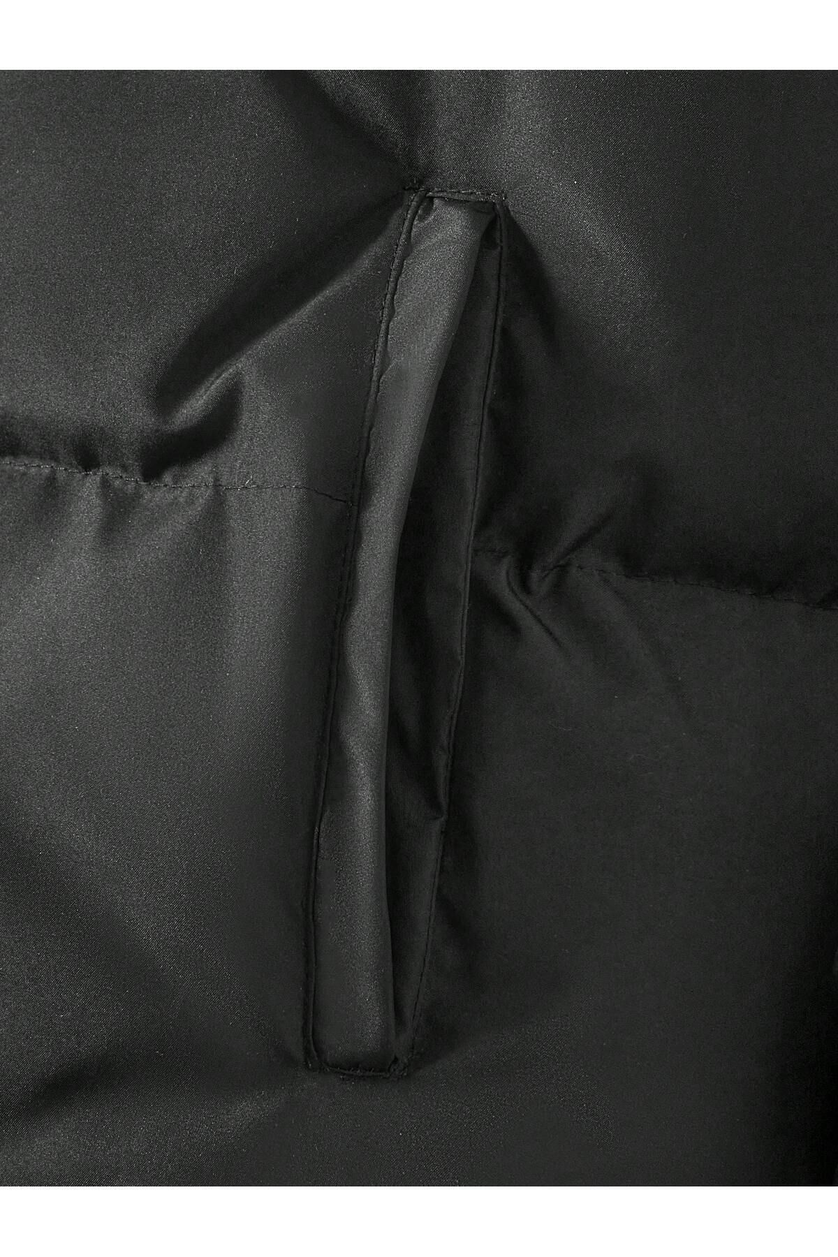 Unisex Oversize Siyah Waterproof Bomber Mont