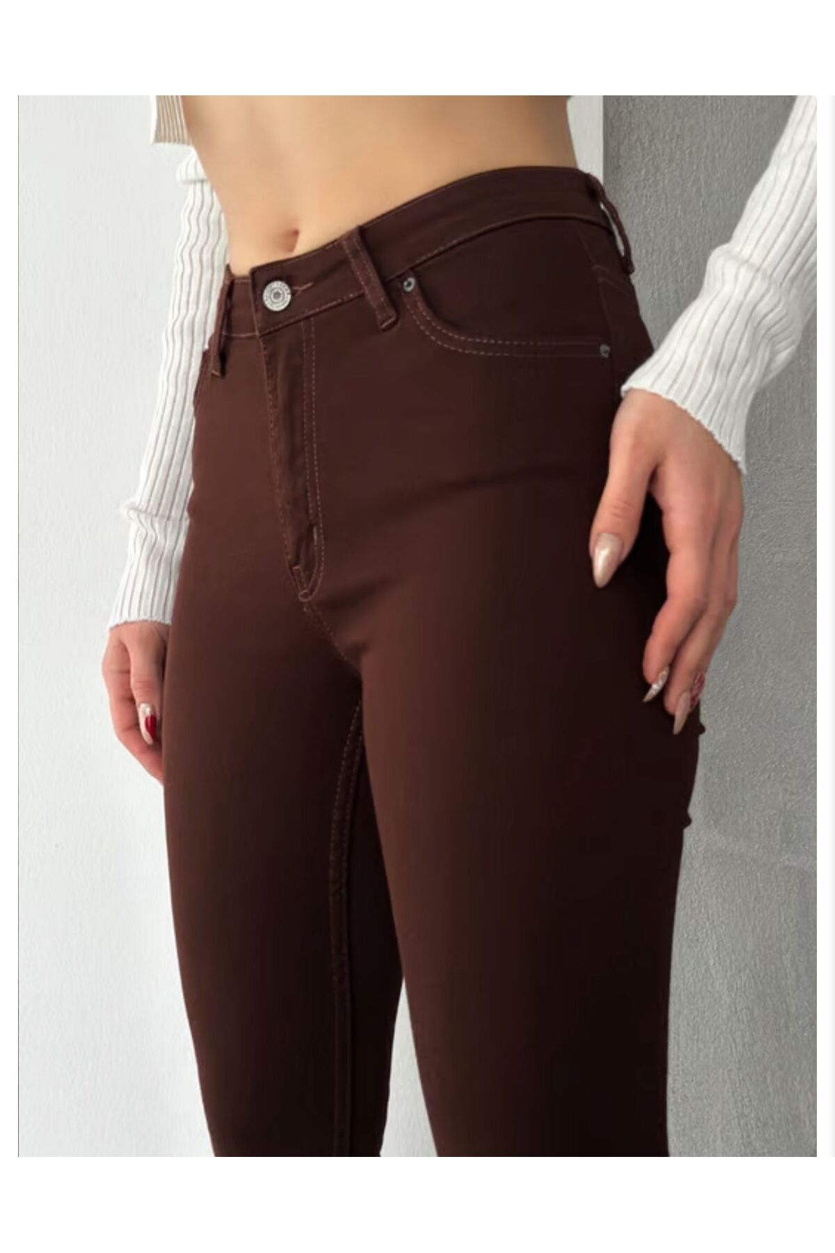 Skinny Kahve Dar Paça Yoğun Elastan (Yüksek Esneklik Ve Toparlayıcı) Skinny Kahve Dar Paça Yoğun Elastan (Yüksek Esneklik Ve Toparlayıcı)