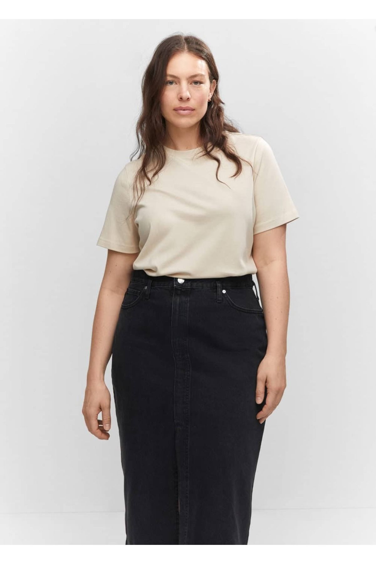 Midi denim etek Midi denim etek