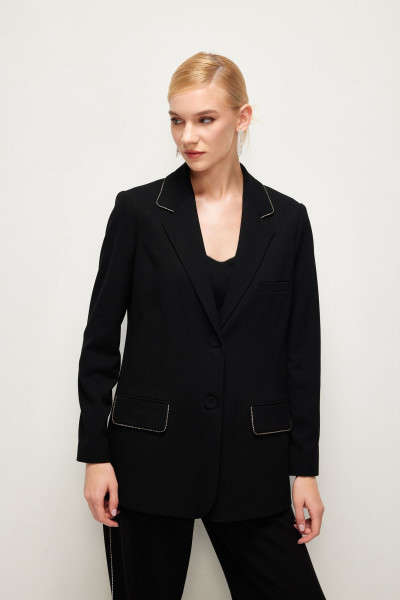 Night Zoom Kravuze Yaka Taş Detaylı Ceket