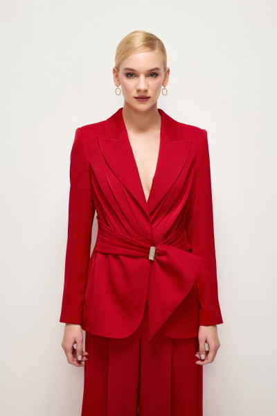 Night Zoom Asimeterik Pileli Ceket