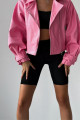 Kadın Pembe Oversize Deri Ceket Kadın Pembe Oversize Deri Ceket