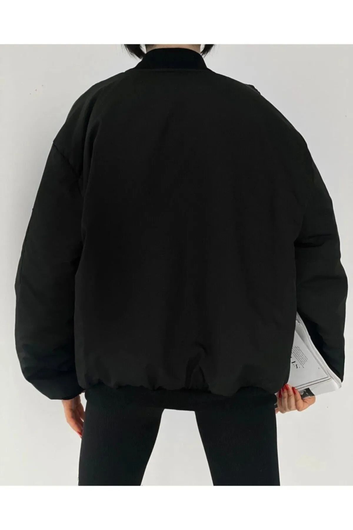 Unisex Bomber Siyah Ceket Unisex Bomber Siyah Ceket