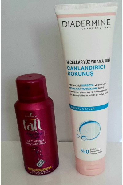 Mıcellar Yüz Yıkama Jeli Canlandırıcı Dokunuş 150 Ml +taft Işıltı Veren Saç Parfümü 100ml Mıcellar Yüz Yıkama Jeli Canlandırıcı Dokunuş 150 Ml +taft Işıltı Veren Saç Parfümü 100ml