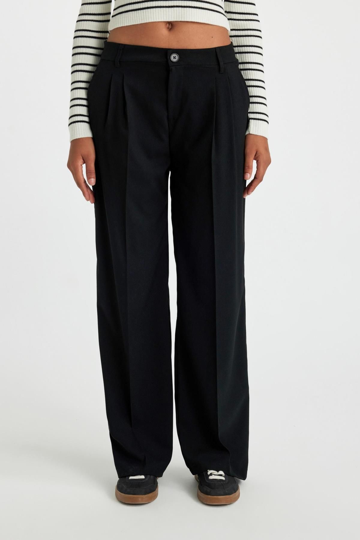 Pensli Pantolon Wide Leg Standart Boy Basic Düz Yüksek Bel Geniş Bol Paça B0894ax23au Pensli Pantolon Wide Leg Standart Boy Basic Düz Yüksek Bel Geniş Bol Paça B0894ax23au