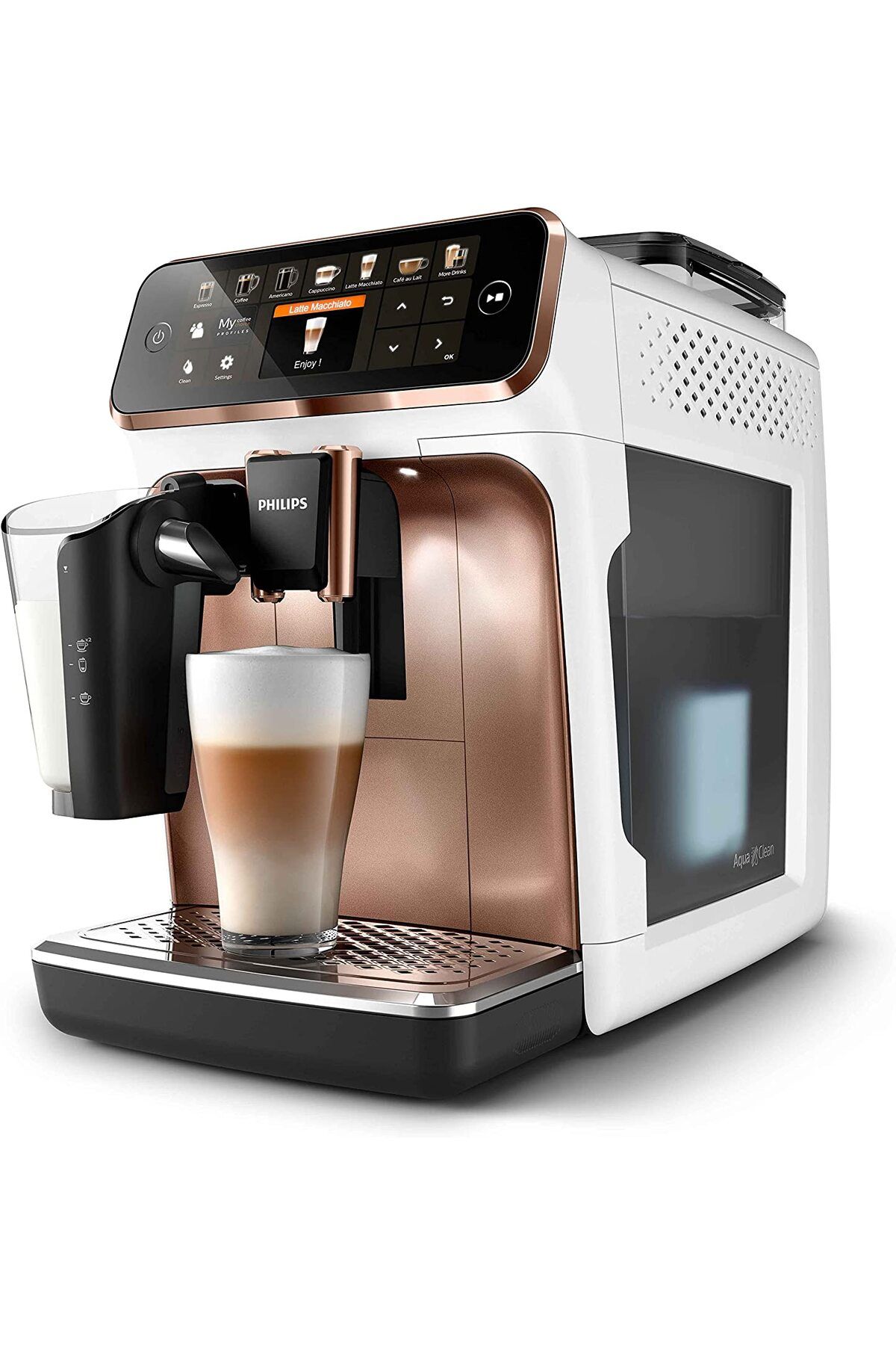 Lattego Tam Otomatik PREMİUM 12 Farklı Kahve EP5443 Krom-Beyaz Kahve ve Espresso Makinesi Lattego Tam Otomatik PREMİUM 12 Farklı Kahve EP5443 Krom-Beyaz Kahve ve Espresso Makinesi