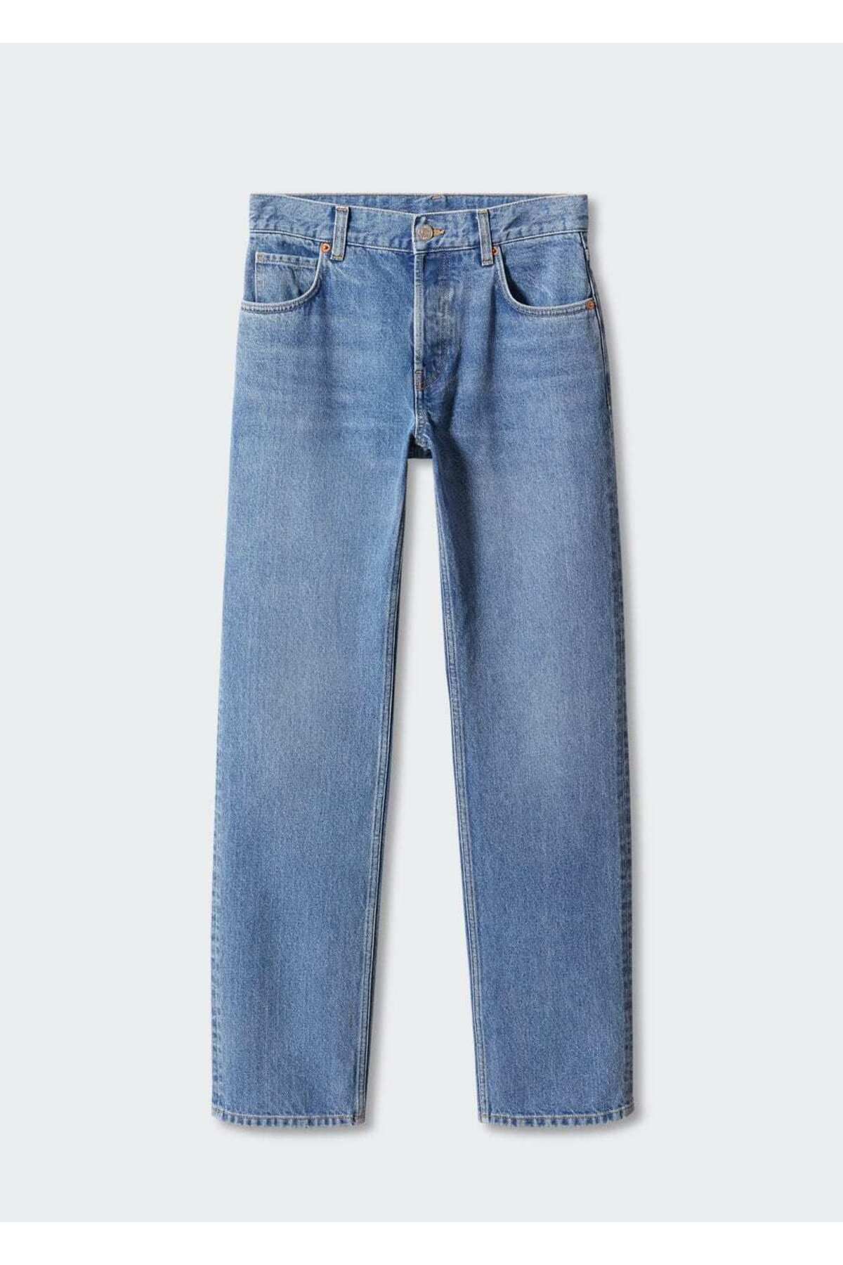 Orta bel düz kesim jean Orta bel düz kesim jean