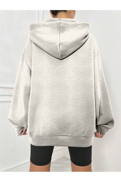 New York U.S.A Fermuarlı Hırka Sweatshirt - Gri Baskılı Oversize Kışlık Kalın Kapüşonlu New York U.S.A Fermuarlı Hırka Sweatshirt - Gri Baskılı Oversize Kışlık Kalın Kapüşonlu