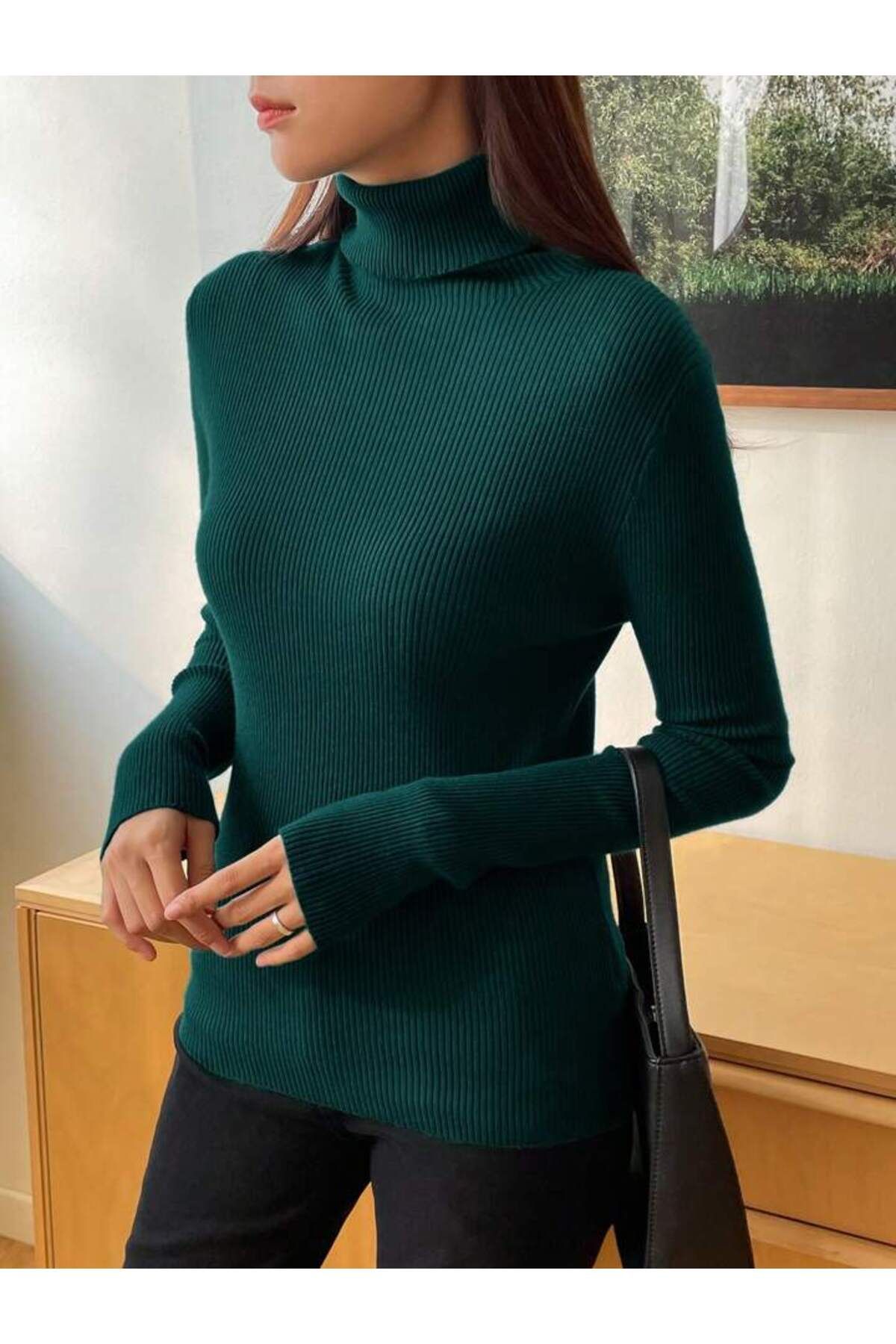 Unisex Zümrüt Yeşil Premium Pamuklu Balıkçı Yaka Kaşkorse Şardonlu Slimfit Boğazlı Kazak Unisex Zümrüt Yeşil Premium Pamuklu Balıkçı Yaka Kaşkorse Şardonlu Slimfit Boğazlı Kazak