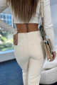 Yüksek Bel Krem Mom Jeans Likralı Esnek Kot Pantolon 2024 Yüksek Bel Krem Mom Jeans Likralı Esnek Kot Pantolon 2024