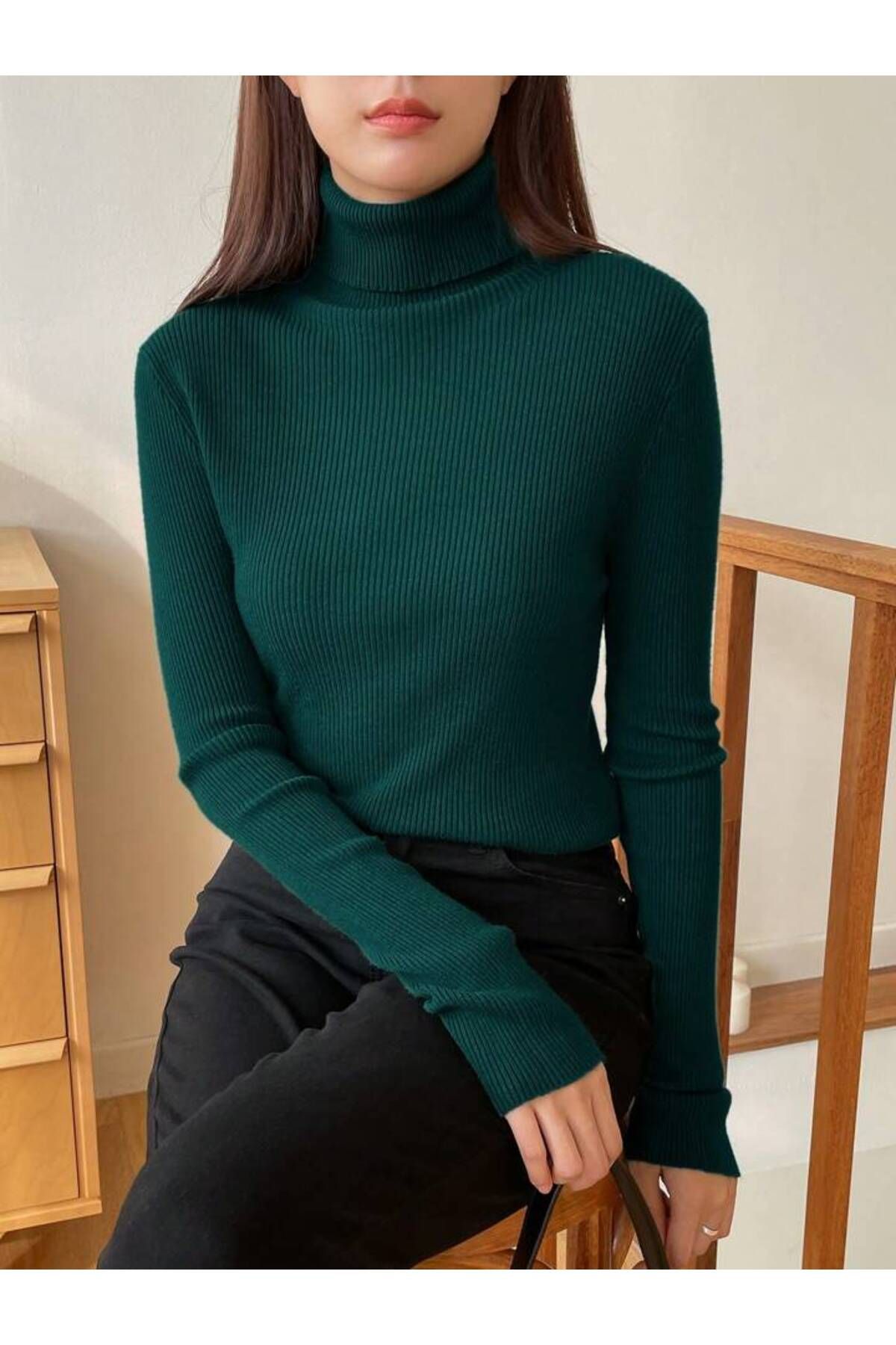 Unisex Zümrüt Yeşil Premium Pamuklu Balıkçı Yaka Kaşkorse Şardonlu Slimfit Boğazlı Kazak Unisex Zümrüt Yeşil Premium Pamuklu Balıkçı Yaka Kaşkorse Şardonlu Slimfit Boğazlı Kazak