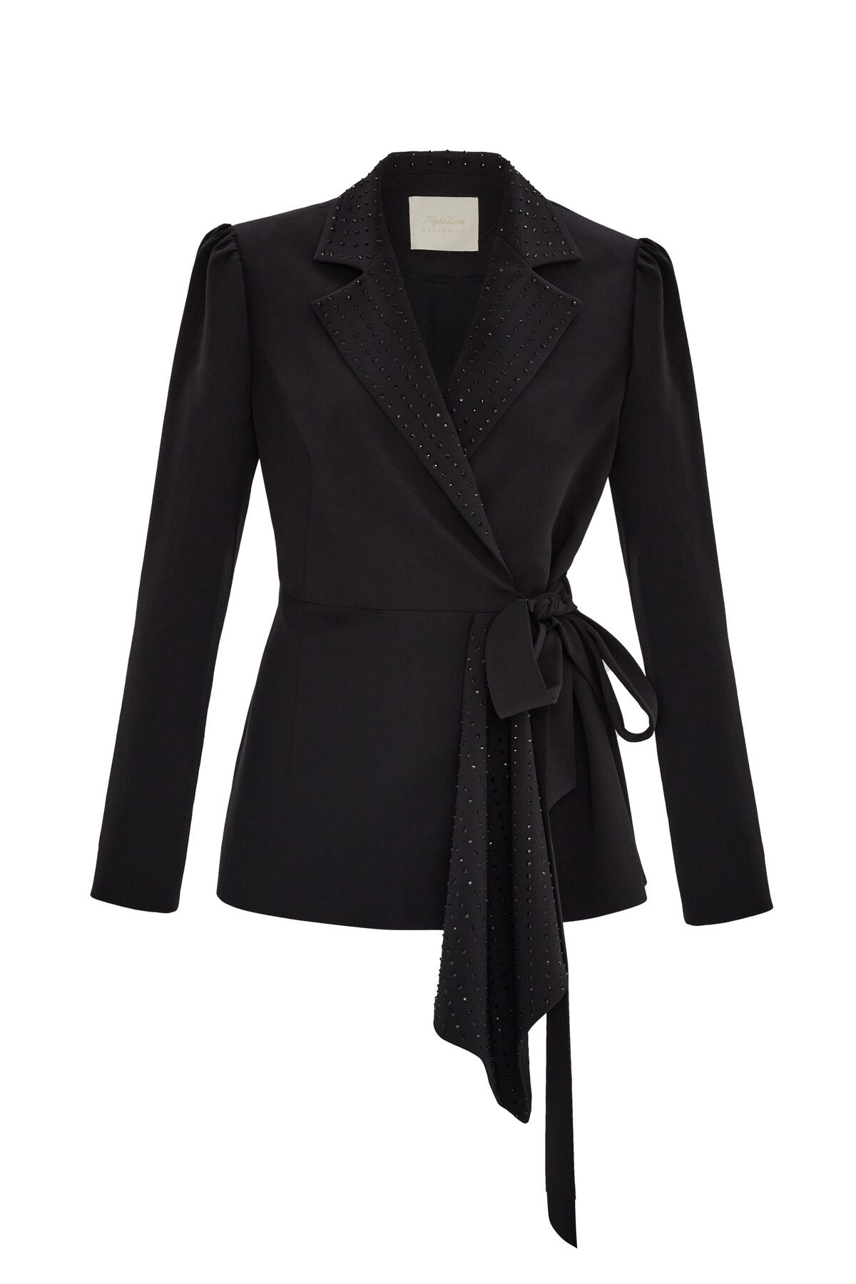 Mert Aslan Bağlama Detaylı Taşlı Ceket