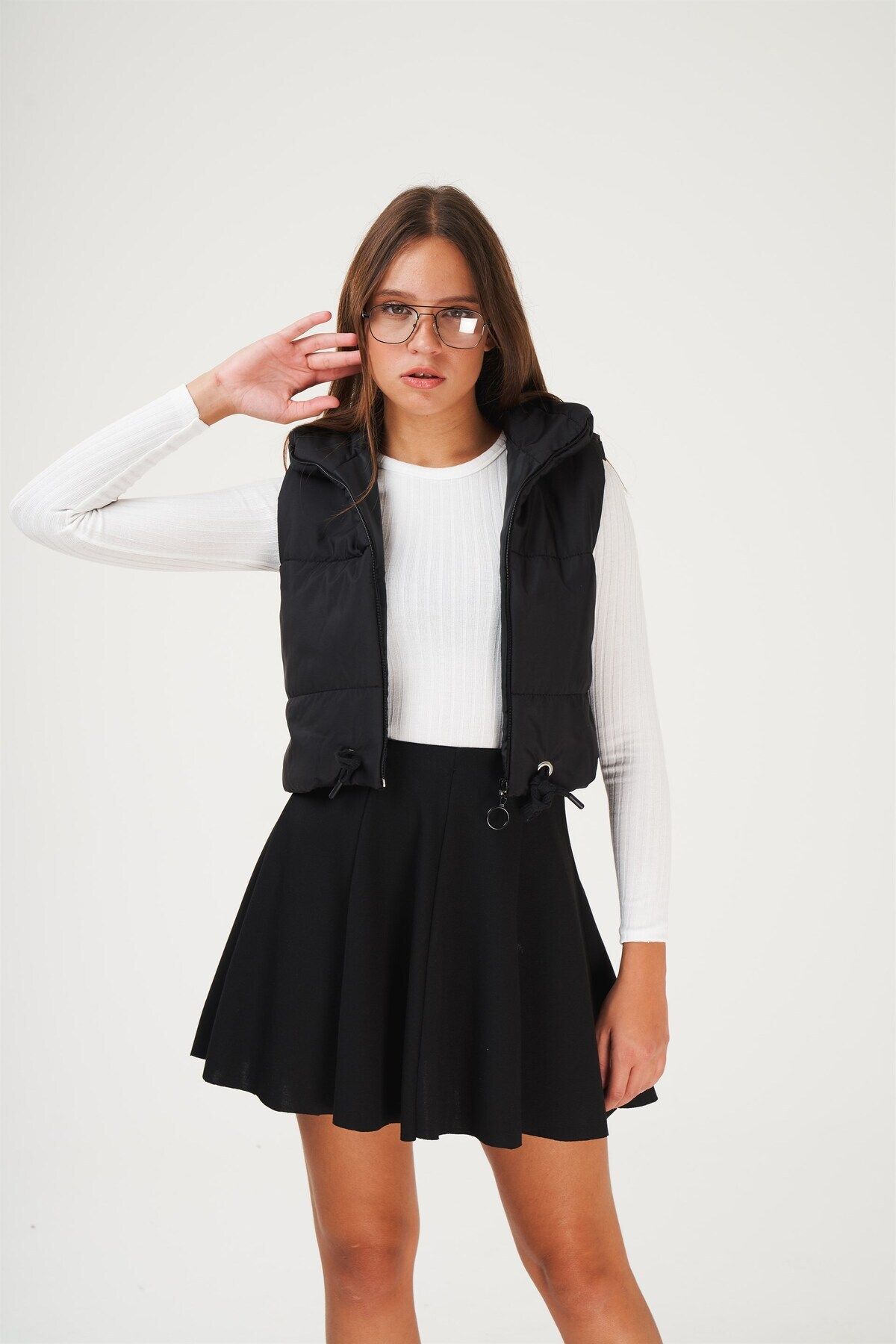 Kadın Siyah Pileli Mini Etek Cty-abr-5649 Kadın Siyah Pileli Mini Etek Cty-abr-5649