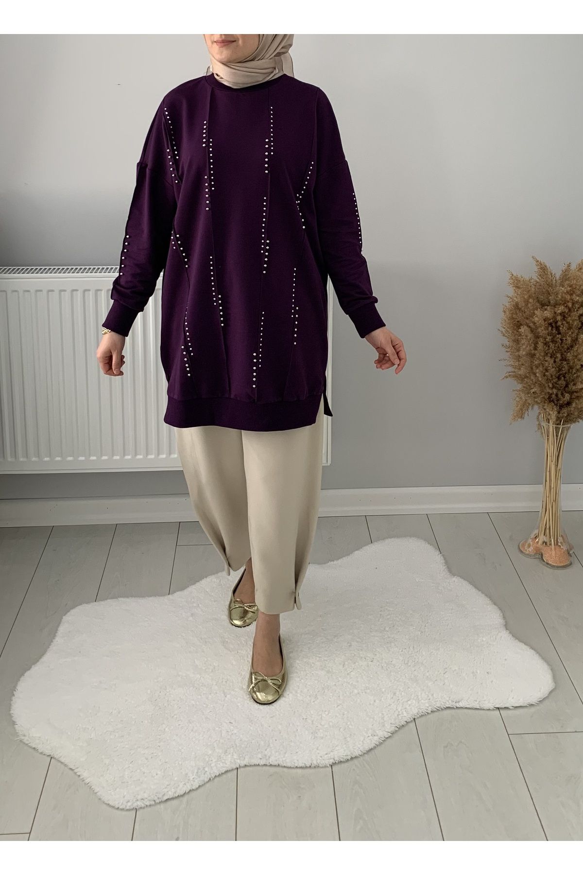 TUHARA BUTİK ŞERİT TAŞ İŞLEMELİ TUNİK TUHARA BUTİK ŞERİT TAŞ İŞLEMELİ TUNİK