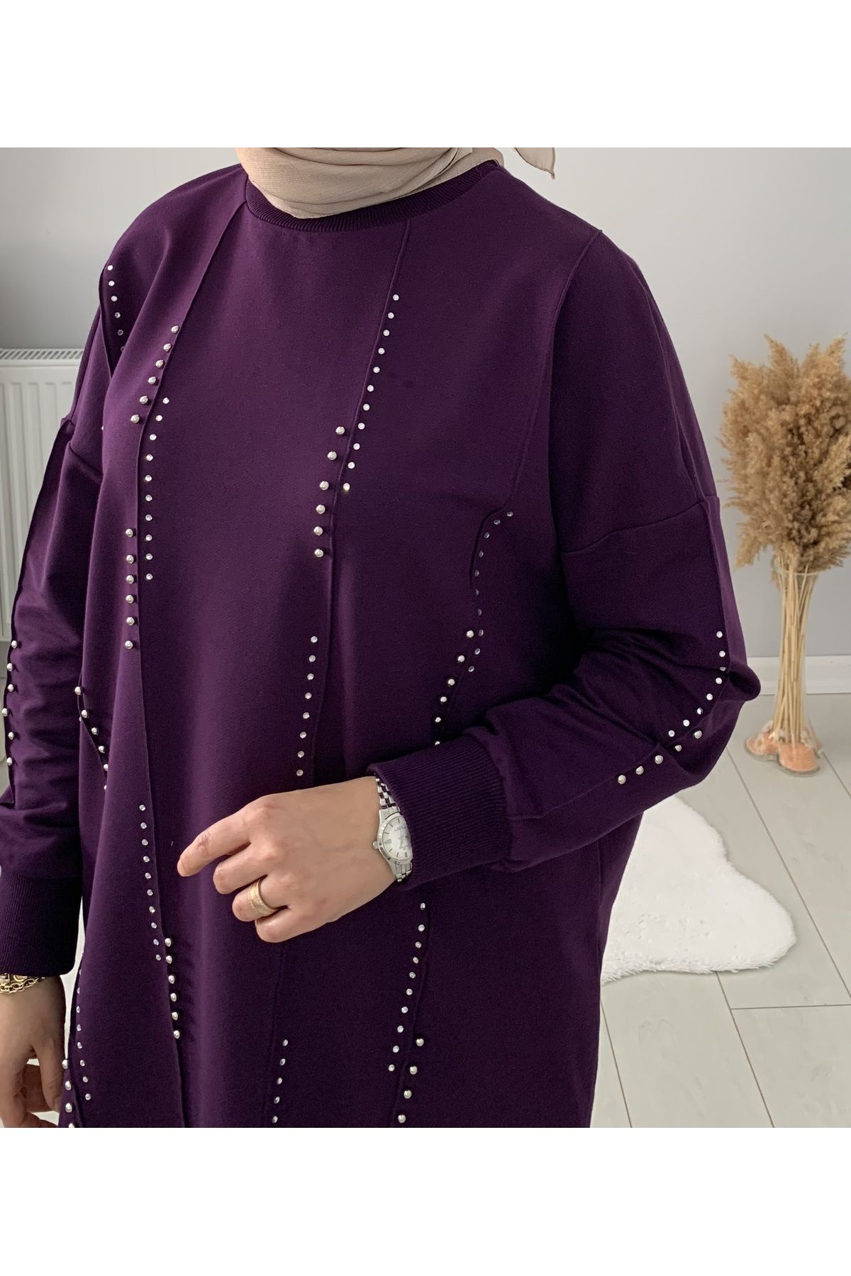 TUHARA BUTİK ŞERİT TAŞ İŞLEMELİ TUNİK TUHARA BUTİK ŞERİT TAŞ İŞLEMELİ TUNİK