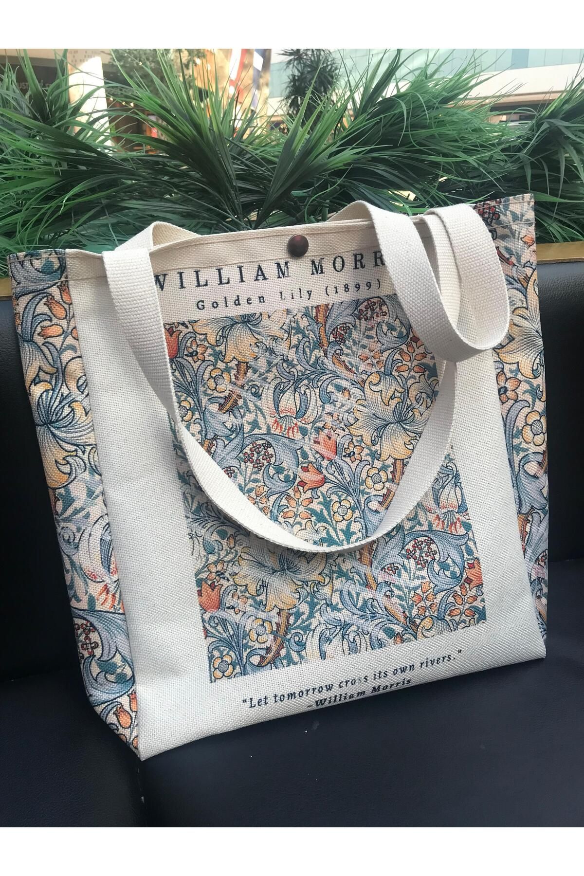 William Morris Kanvas Bez Çanta Yıkanabilir Metal Çıtçıtlı Cepli William Morris Kanvas Bez Çanta Yıkanabilir Metal Çıtçıtlı Cepli