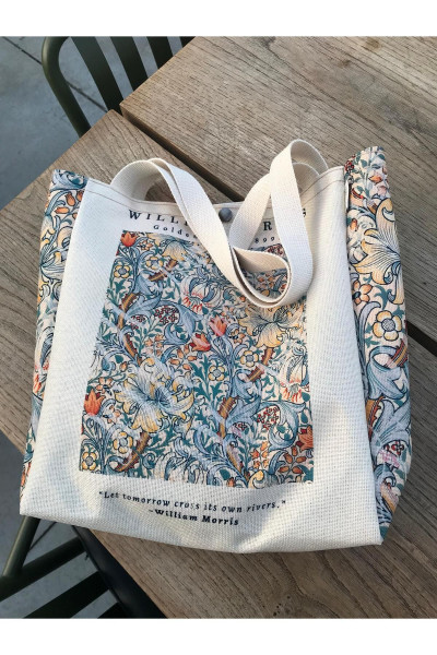 William Morris Kanvas Bez Çanta Yıkanabilir Metal Çıtçıtlı Cepli William Morris Kanvas Bez Çanta Yıkanabilir Metal Çıtçıtlı Cepli