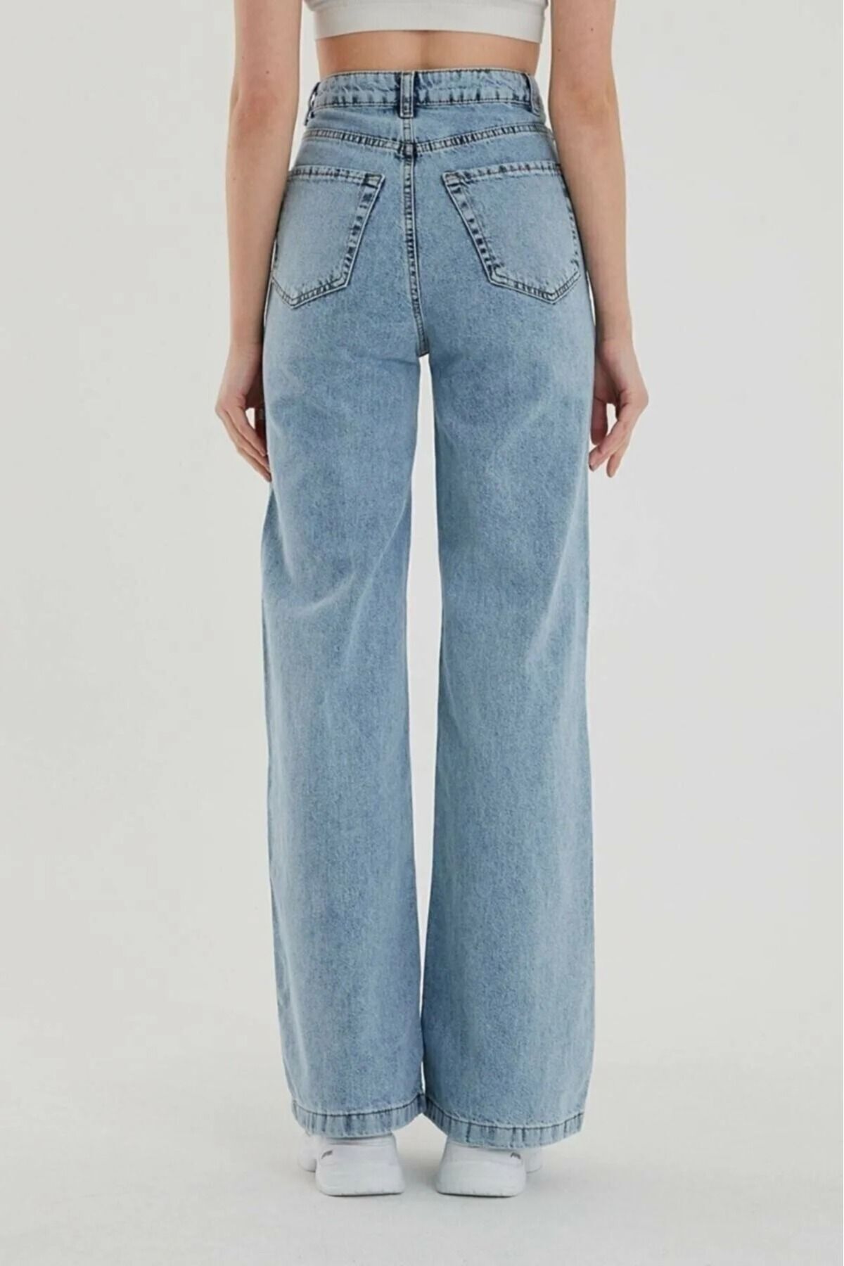 Kar Mavi Yüksek Bel Salaş Pantolon, Geniş Paça Pantolon, Bol Paça Pantalon Yıkamalı Palazzo 2024 Kar Mavi Yüksek Bel Salaş Pantolon, Geniş Paça Pantolon, Bol Paça Pantalon Yıkamalı Palazzo 2024
