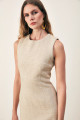 Kolsuz Uzun Tüvit Elbise - BEJ Kolsuz Uzun Tüvit Elbise - BEJ