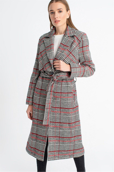 Z6622 Ekoseli Palto-ekose-siyah