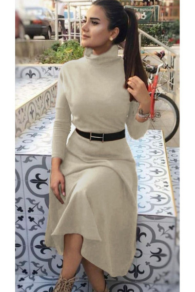 Kemerli Triko Elbise