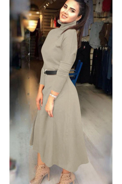 Kemerli Triko Elbise