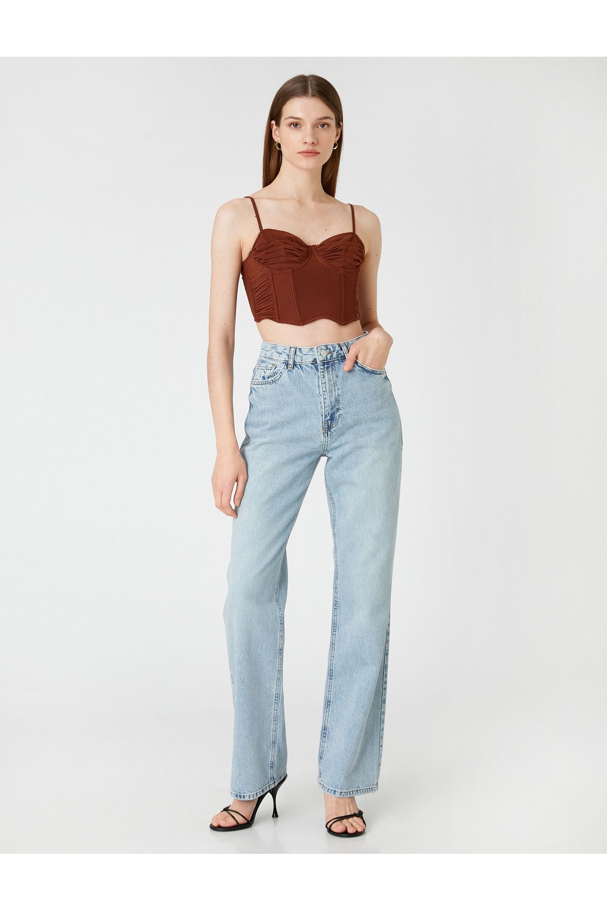 Yüksek Bel Kot Pantolon Düz Paça Normal Kesim - Eve Jean Yüksek Bel Kot Pantolon Düz Paça Normal Kesim - Eve Jean