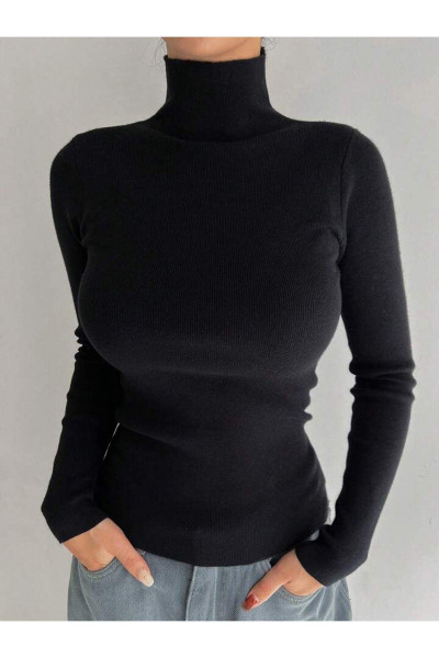 Unisex Koyu Siyah Premium Pamuklu Balıkçı Yaka Kaşkorse Şardonlu Slimfit Boğazlı Kazak Unisex Koyu Siyah Premium Pamuklu Balıkçı Yaka Kaşkorse Şardonlu Slimfit Boğazlı Kazak