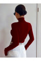 Unisex Kan Kırmızı Premium Pamuklu Balıkçı Yaka Kaşkorse Şardonlu Slimfit Boğazlı Kazak Unisex Kan Kırmızı Premium Pamuklu Balıkçı Yaka Kaşkorse Şardonlu Slimfit Boğazlı Kazak