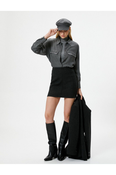 Şahika Ercümen X Koton - Uzun Kollu Viskon Gömlek Şahika Ercümen X Koton - Uzun Kollu Viskon Gömlek