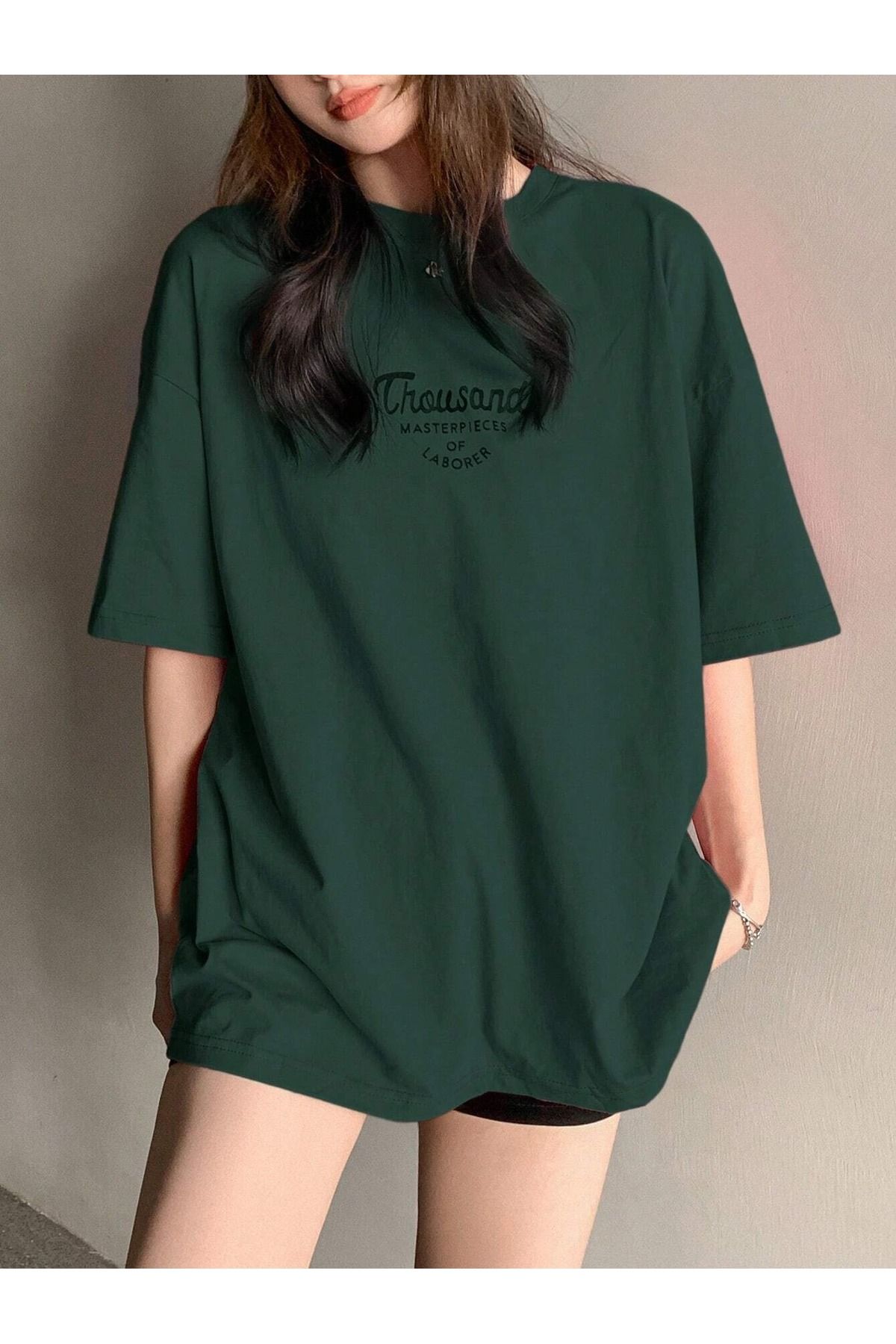 Thousand Süprem T-Shirt - Nefti Yeşil Baskılı Oversize Bisiklet Yaka Kısa Kol Tişört Thousand Süprem T-Shirt - Nefti Yeşil Baskılı Oversize Bisiklet Yaka Kısa Kol Tişört