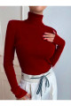 Unisex Kan Kırmızı Premium Pamuklu Balıkçı Yaka Kaşkorse Şardonlu Slimfit Boğazlı Kazak Unisex Kan Kırmızı Premium Pamuklu Balıkçı Yaka Kaşkorse Şardonlu Slimfit Boğazlı Kazak