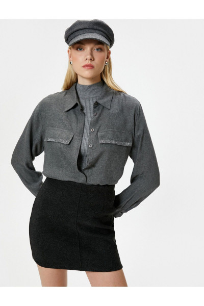 Şahika Ercümen X Koton - Uzun Kollu Viskon Gömlek Şahika Ercümen X Koton - Uzun Kollu Viskon Gömlek