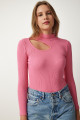 Kadın Pembe Cut Out Detaylı Fitilli Örme Bluz GT00065 Kadın Pembe Cut Out Detaylı Fitilli Örme Bluz GT00065