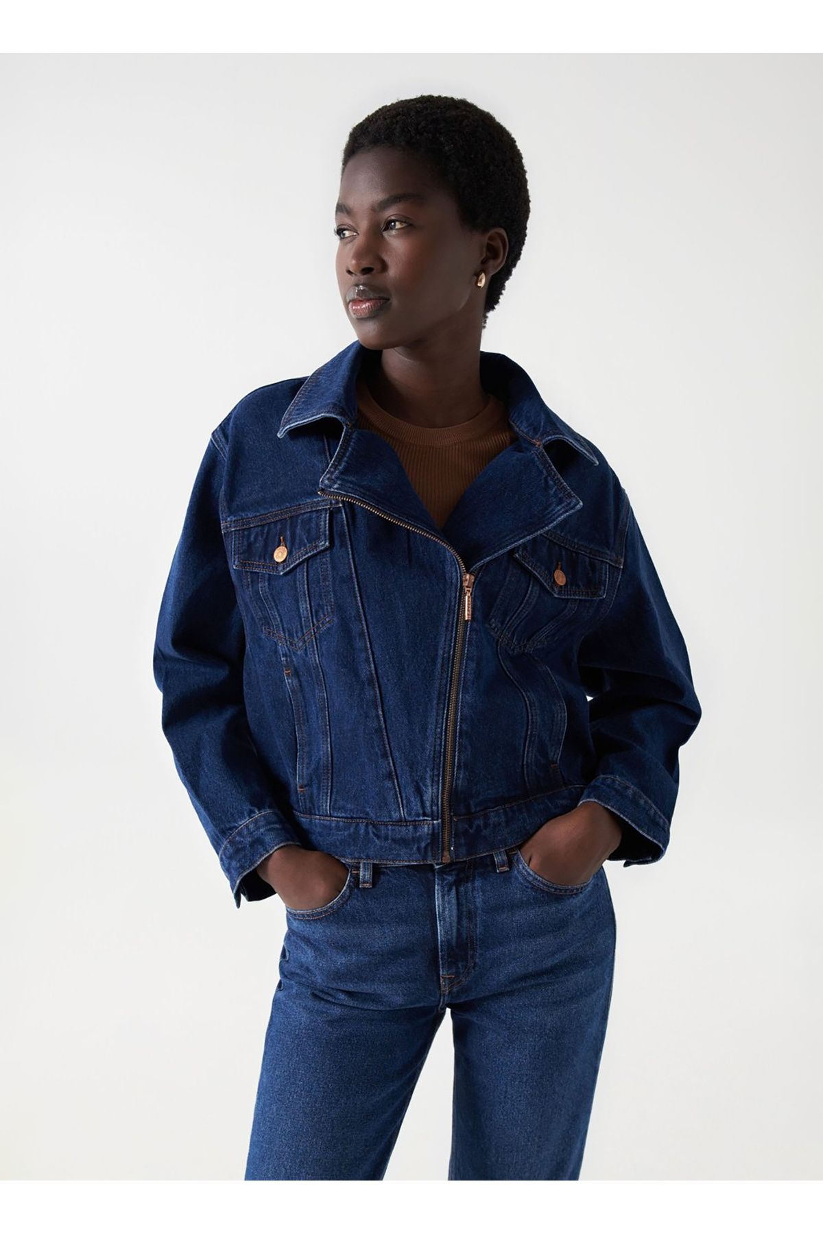 Koyu Mavi Kadın Denim Ceket 21007037 Koyu Mavi Kadın Denim Ceket 21007037