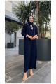 Oversize Düğmeli V Yaka Fitilli Triko Tesettür Elbise Oversize Düğmeli V Yaka Fitilli Triko Tesettür Elbise