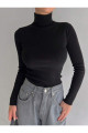 Unisex Koyu Siyah Premium Pamuklu Balıkçı Yaka Kaşkorse Şardonlu Slimfit Boğazlı Kazak Unisex Koyu Siyah Premium Pamuklu Balıkçı Yaka Kaşkorse Şardonlu Slimfit Boğazlı Kazak